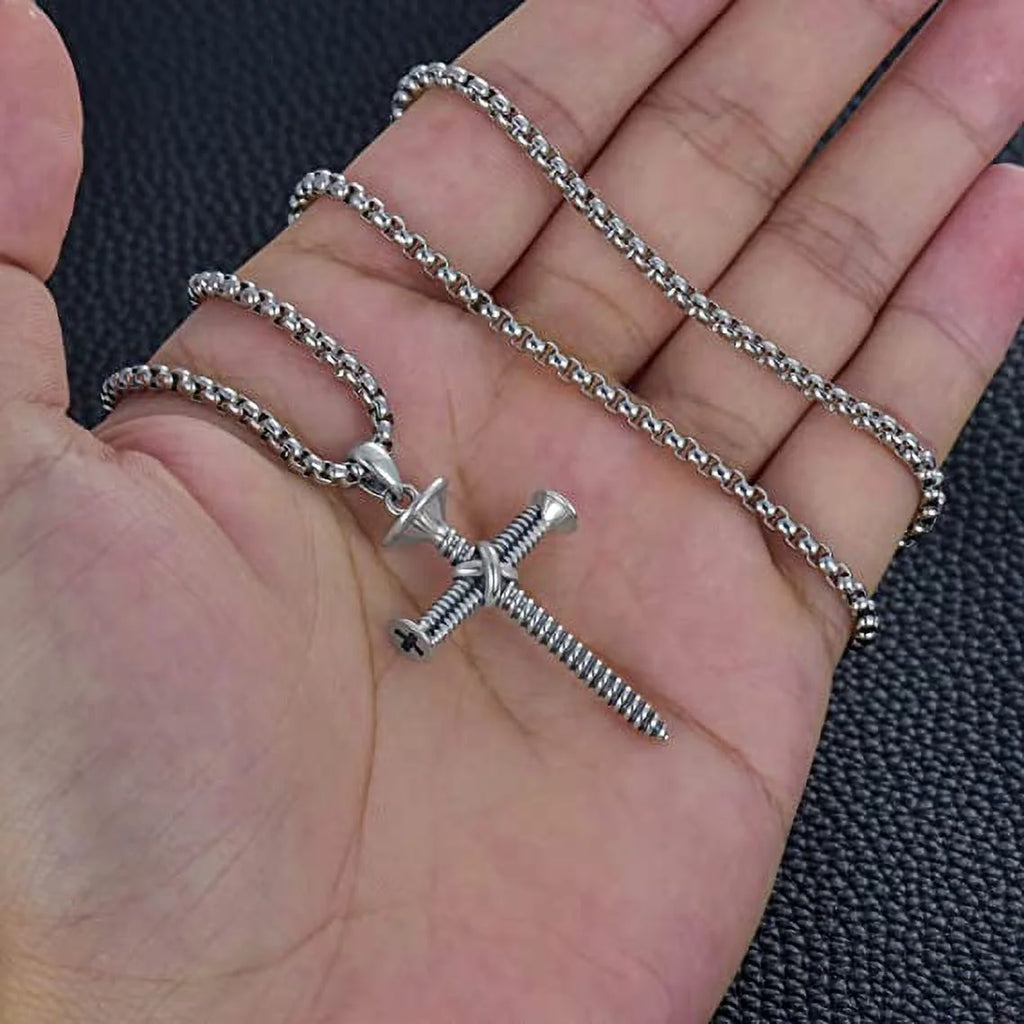 Cross Necklace 925 Sterling Silver Cross Pendant Necklace for Men Father