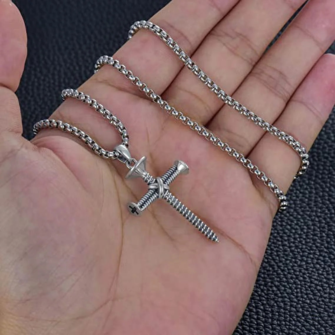 Cross Necklace 925 Sterling Silver Cross Pendant Necklace for Men Father