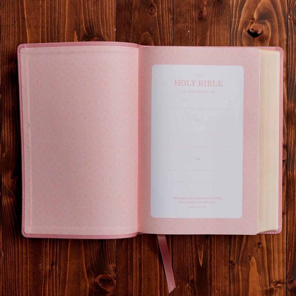 KJV Holy Bible: Large Print with 53,000 Center-Column Cross References, Pink Leathersoft, Red Letter, Comfort Print: King James Version