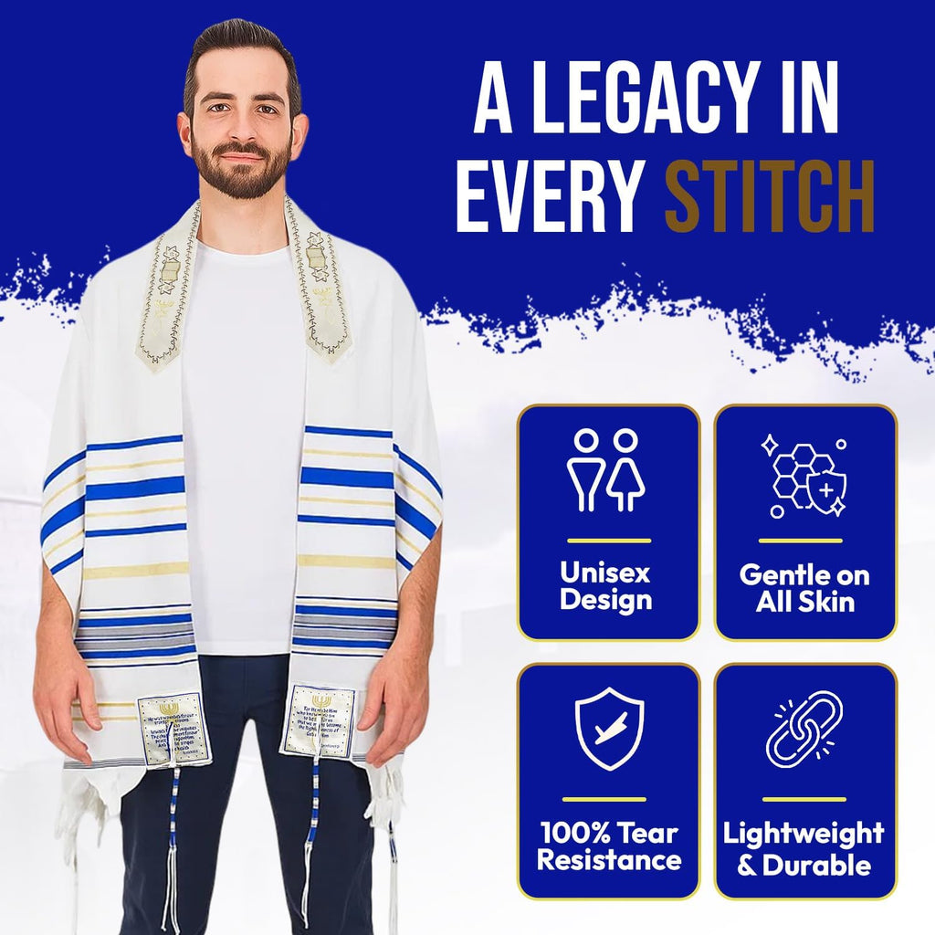 Messianic Christian Shawl/Tallit - the Messiah Tallit (72 X 22 Inches)