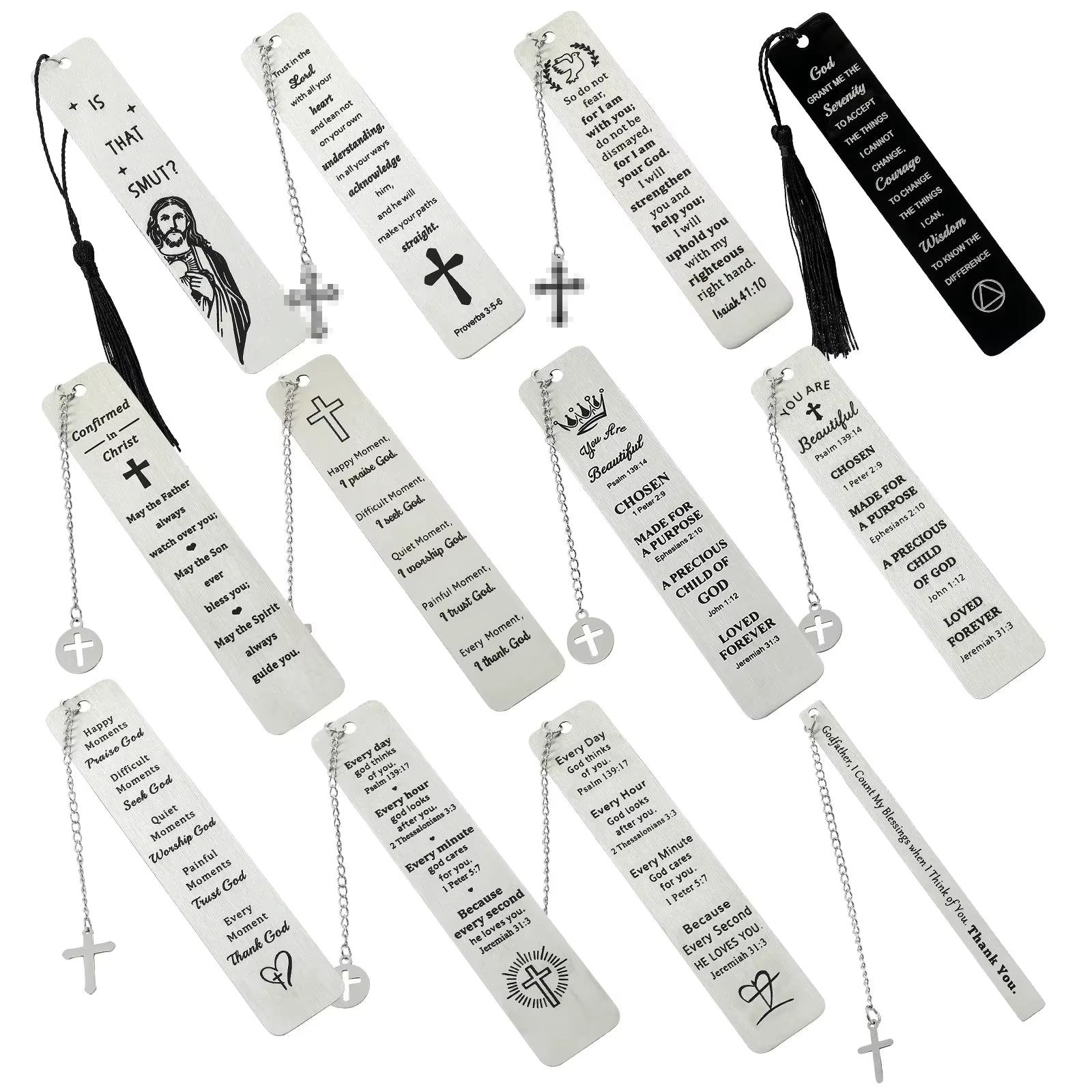 Stainless Steel Bible Bookmark Pray Cross Believer Bookmark High Quality Reading Tool Stationery for Men Women Festival Gifts