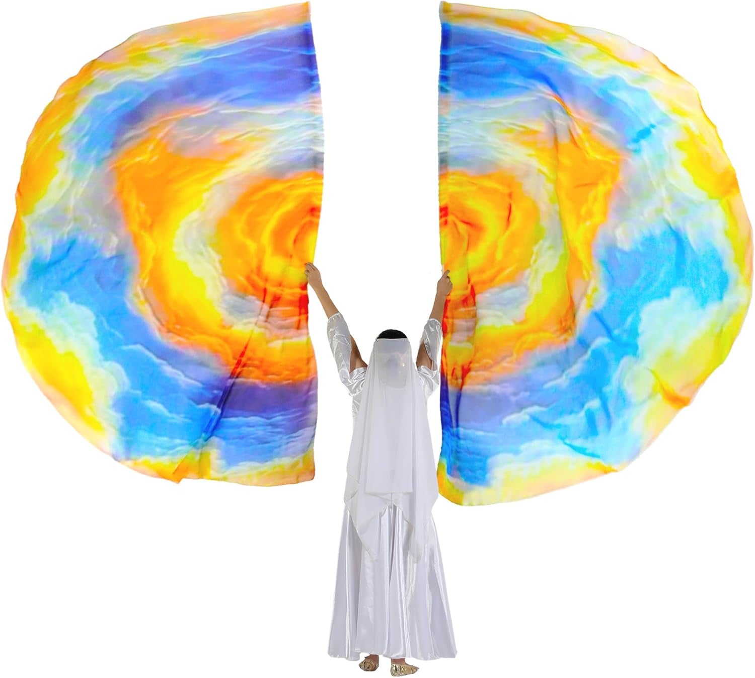 Worship Flags for Dance Church,Praise Dance Flags for Worship Set(2 Flags+ 2 Flexi Rods+1 Storage Bag) #SKM