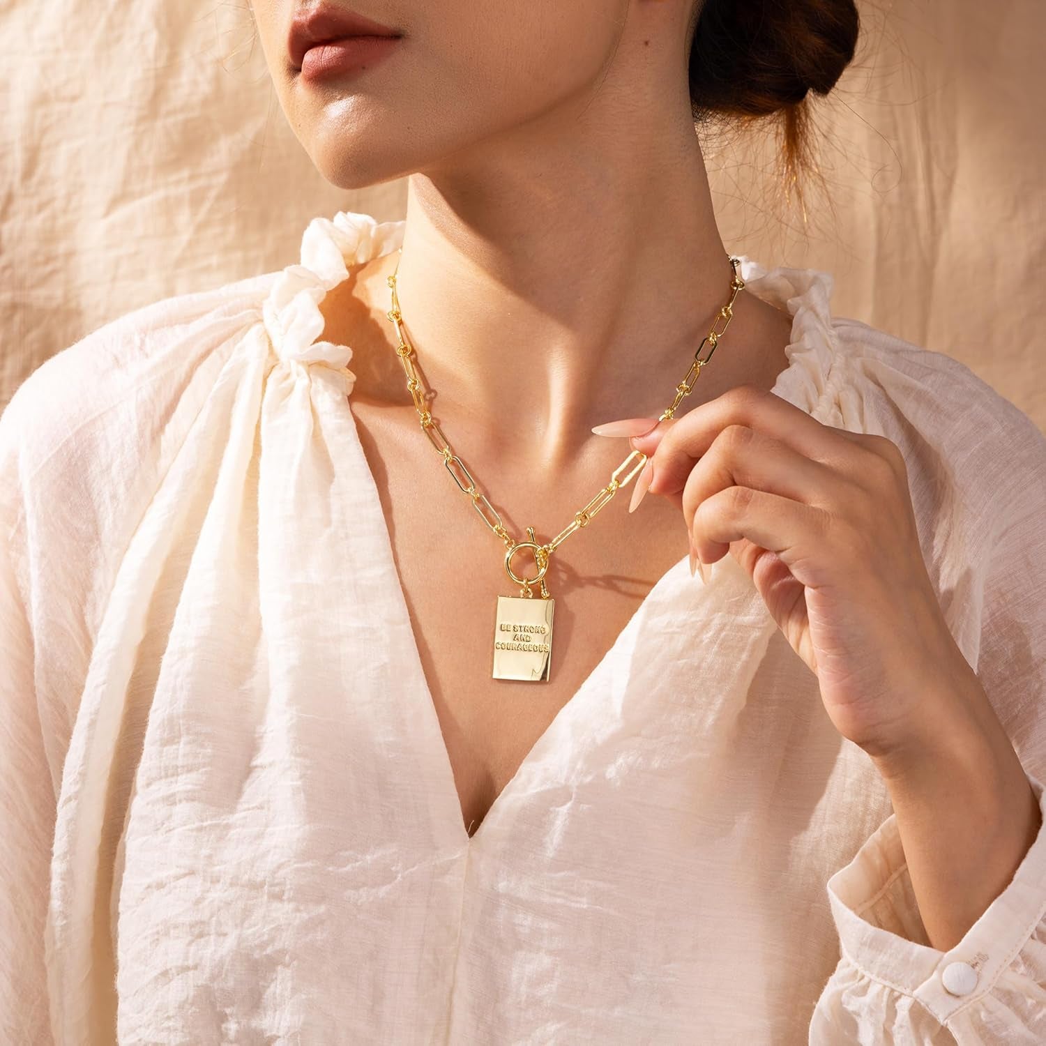 Valentines Day Gifts 14K Gold Plated and Silver Plated Cross Necklace for Women, Non-Tarnish Faith Jewelry with Toggle Clasp, Fashion Necklace Gifts for Women, Christian Faith, Communion, Birthday & Christmas
