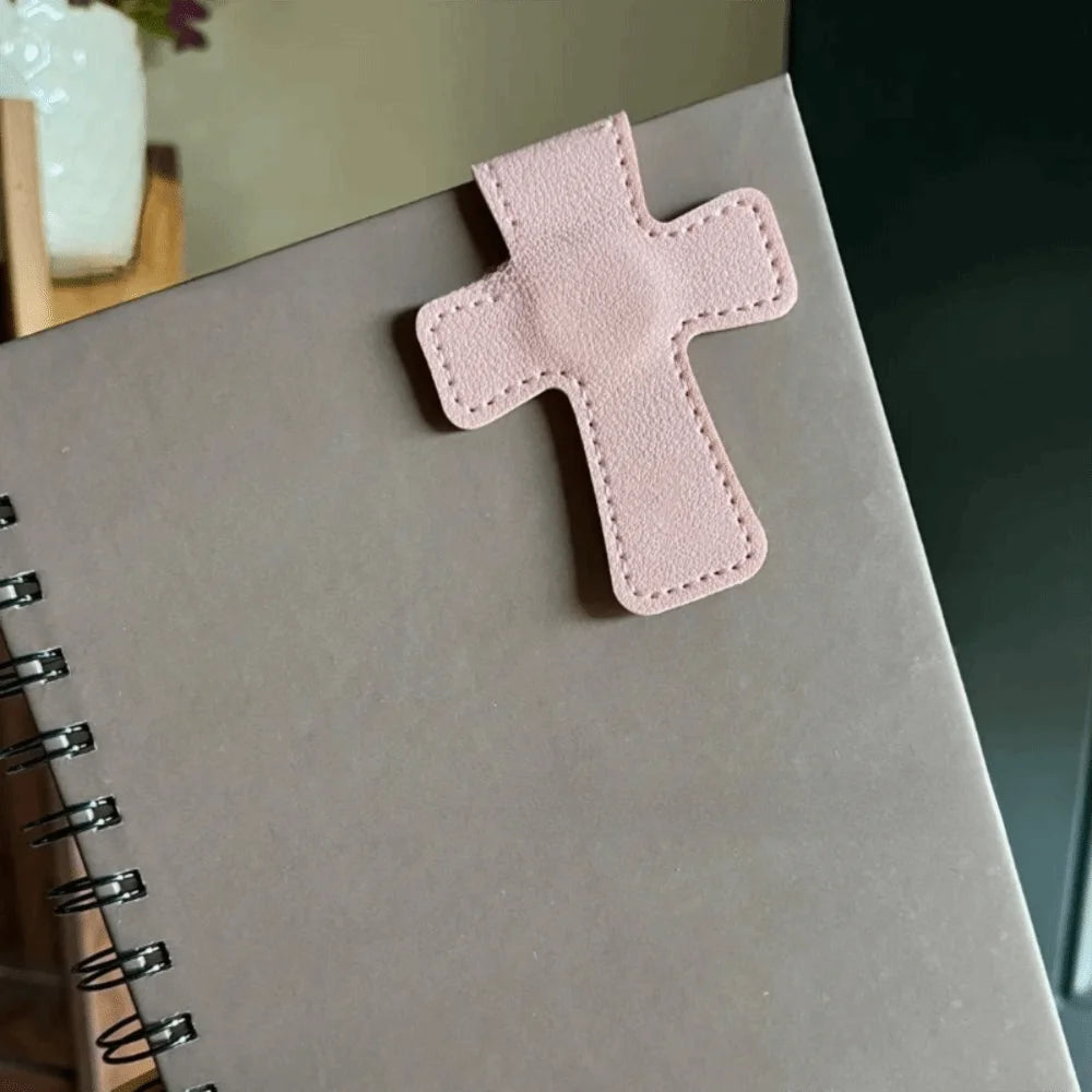 New Leather Bible Magnetic Bookmark Cross Gift Page Markers Double-Sided Page Clips Reading Supplies