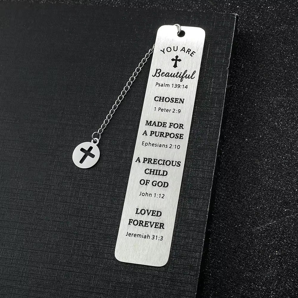 Stainless Steel Bible Bookmark Pray Cross Believer Bookmark High Quality Reading Tool Stationery for Men Women Festival Gifts