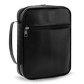 Black Leather Bible Cover with Handle & Zipper Pocket Large Capacity Christian Book Bag Organizer Church Travel Gift