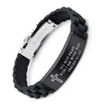 Bible Verse Bracelets for Men and Women, Stainless Steel Silicone Mantra Quotes Cross Bracelets - Ideal Christian Gifts