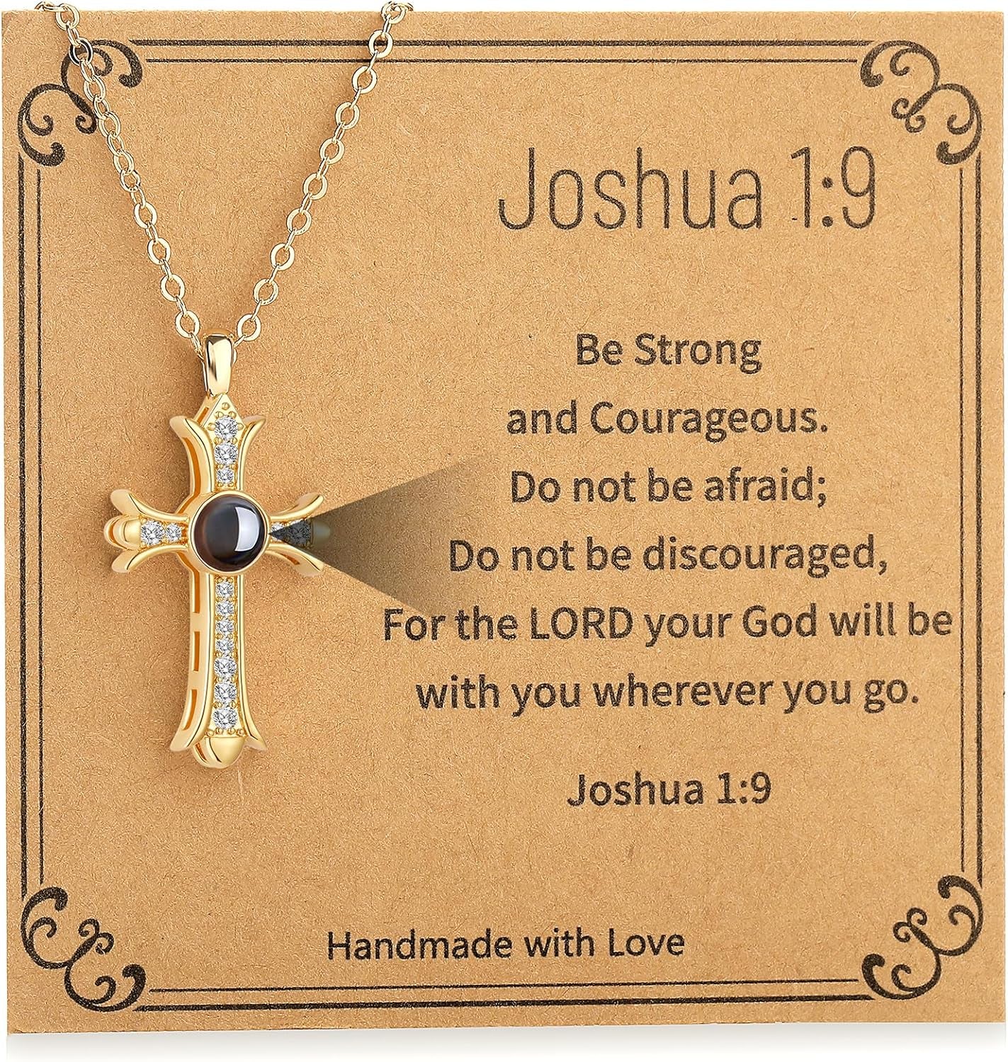 Cross Necklace for Women Girls, Bible Verse Cross Pendant Chain Christian Religious Jewelry Gift