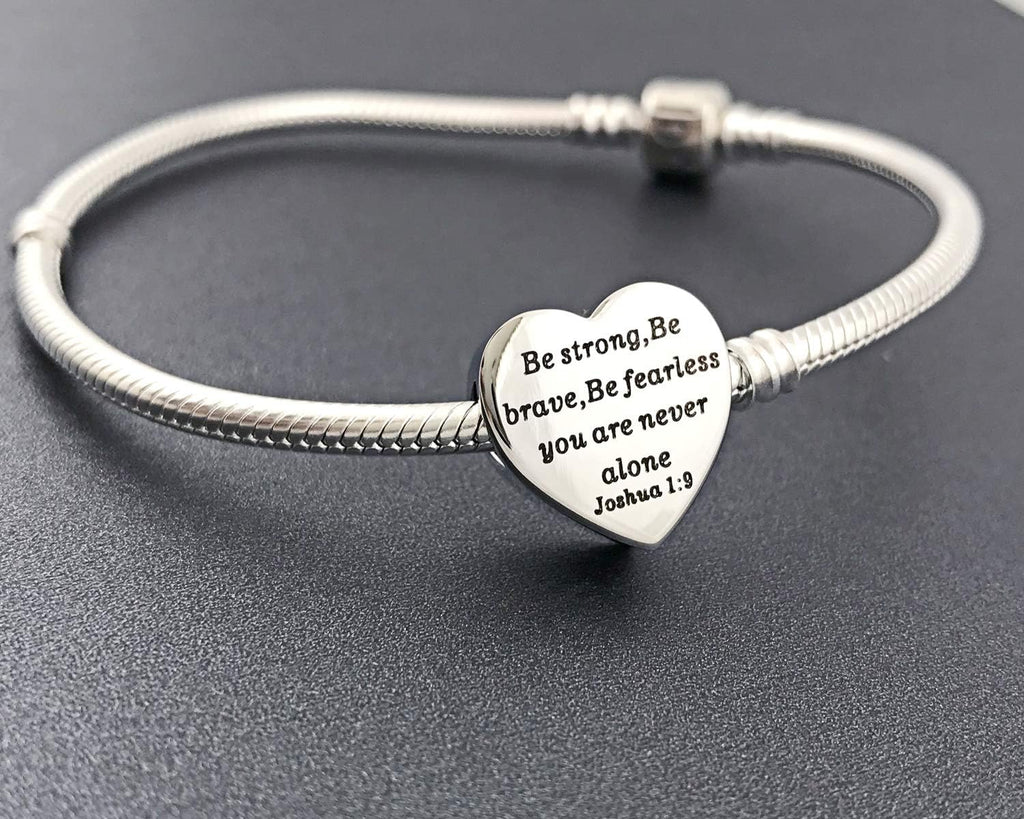 Heart Charm Fit Pandora Charms Bracelet Christian Bible Verse Charm Prayer Faith Religious Charms Gifts for Women