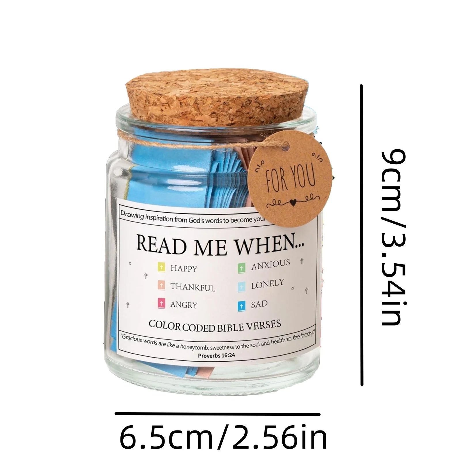 Bible Verse Jar,Bible Verse Jar Read Me When,Read Me When Bible Verses Jar for Emotions and Feelings,Prayer Jar, Hope Jar, Bible Accessories,Bible Supplies,Scripture Jar Gifts for Women