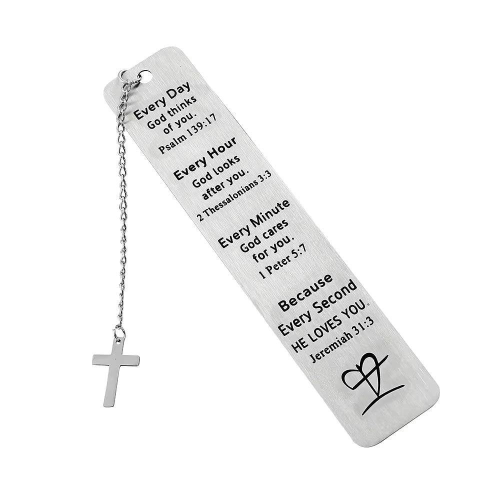 Stainless Steel Bible Bookmark Pray Cross Believer Bookmark High Quality Reading Tool Stationery for Men Women Festival Gifts