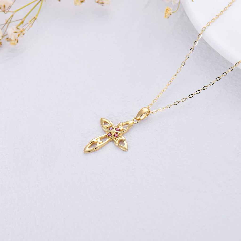Cross Necklace Necklace for Women Cross Pendant 14K Solid Gold Cross Necklace Cross Necklaces for Women Anniversary Valentines Gifts for Her Womens Necklaces Cross Necklace