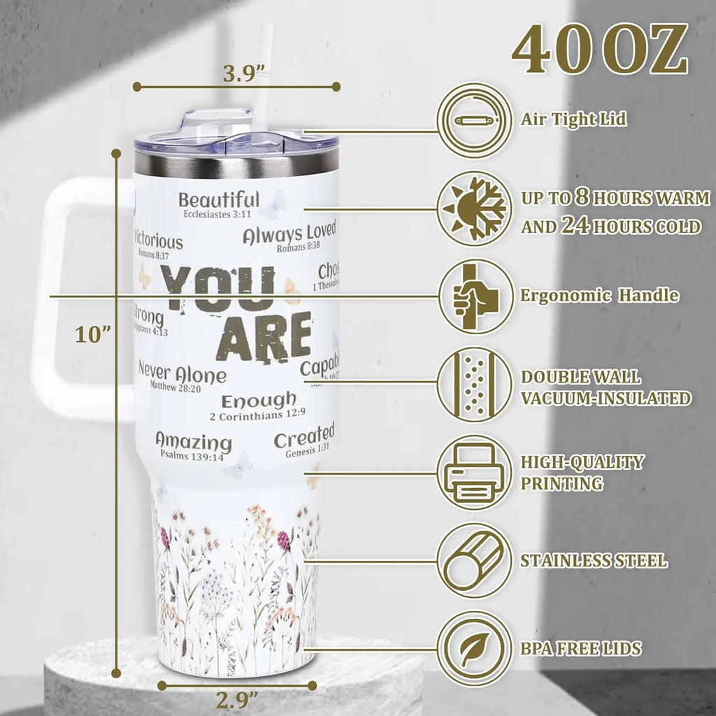 Christian Gifts for Women Faith, Birthday, Mothers Day Gifts for Women, Inspirational, Religious,Catholic Gifts for Mom, Wife, Women Friend, Sister, Grandma- 40Oz Tumbler Travel Cup