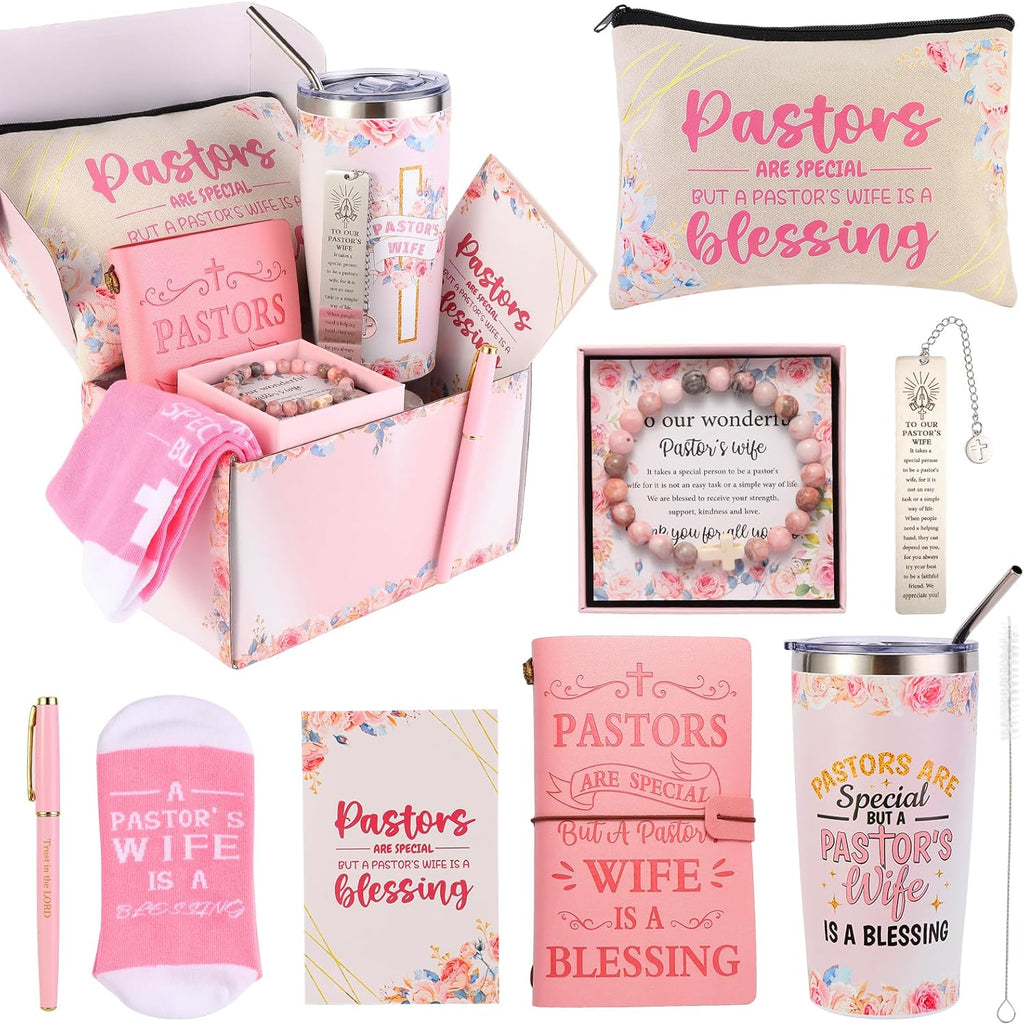 Pastor Wife Appreciation Gifts for Women Christian Gifts Unique Pastor Gift for Pastor'S Wife Including Journal Tumbler Socks Makeup Bag Pen Card for Birthday Christmas