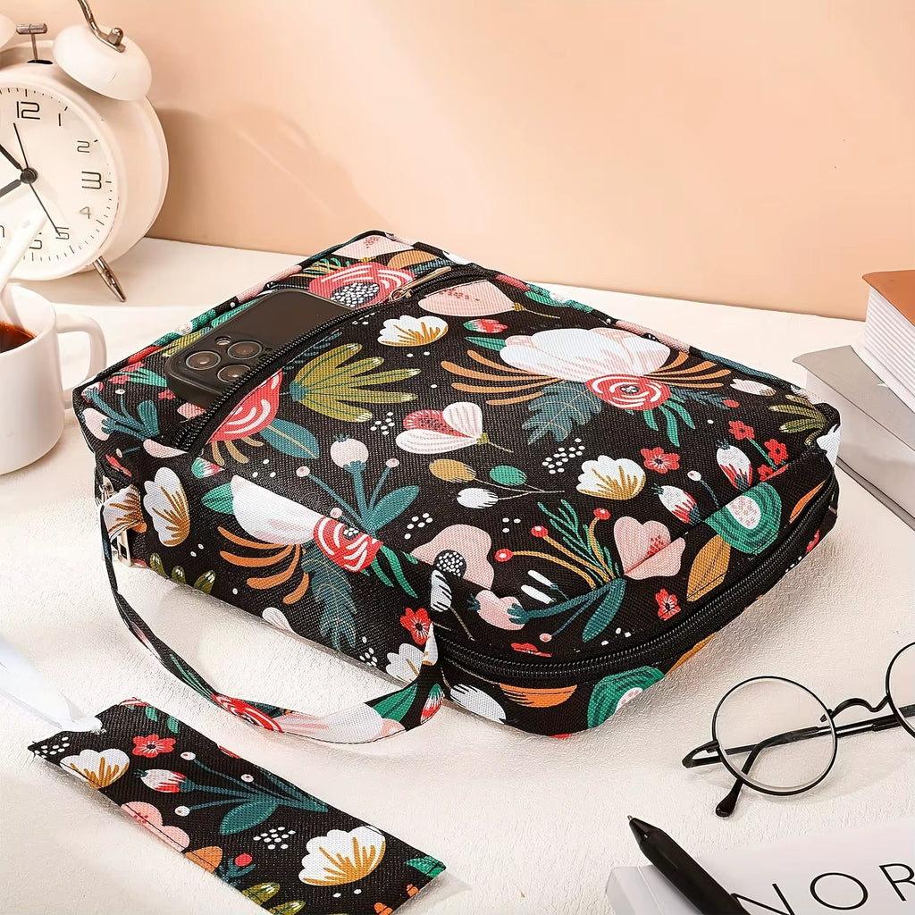 Bible Cover, Bible Cover Women'S Bible Bag with Bookmarks Portable Bible Carrying Case for Girls as a Catholic Christian Gift, L