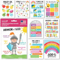 Sunday School Decorations for Classroom – 9 Bible Posters for Kids, 11X14In Book