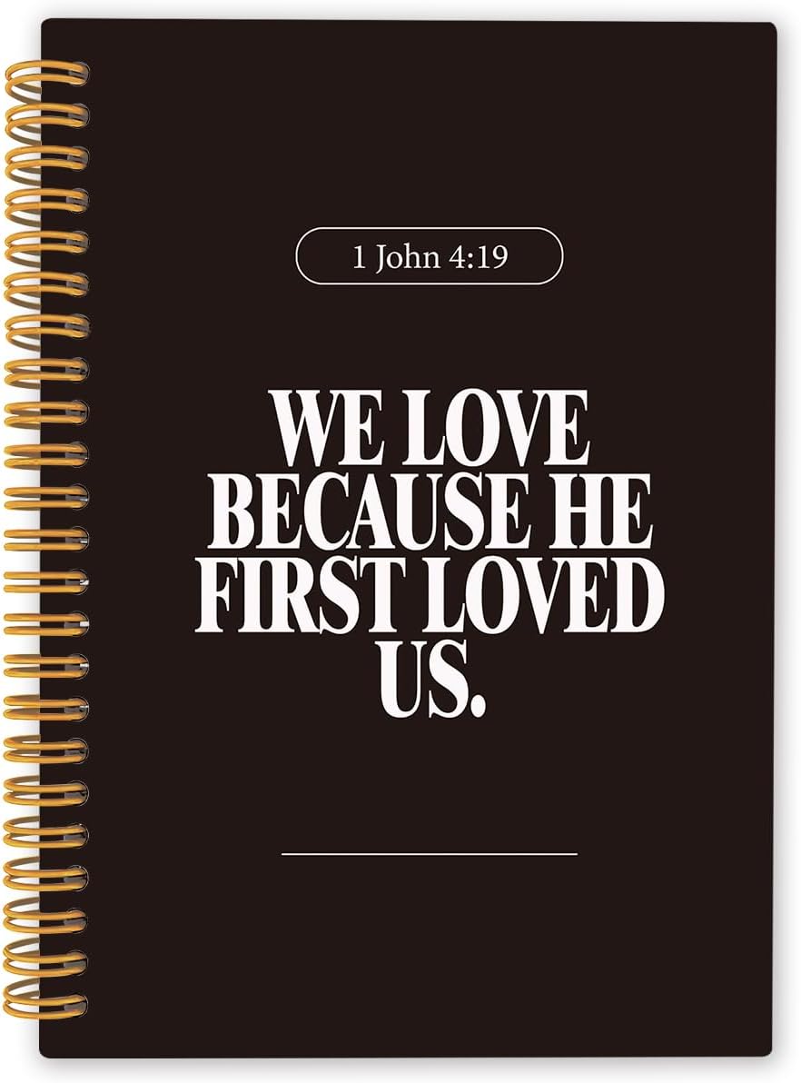 Elevate Your Writing with Our Inspirational Black Christian Spiral Notebook – 5.5x8.3 Inch Bible Verse Journal for Office & School