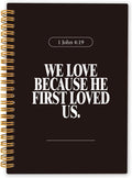 Elevate Your Writing with Our Inspirational Black Christian Spiral Notebook – 5.5x8.3 Inch Bible Verse Journal for Office & School