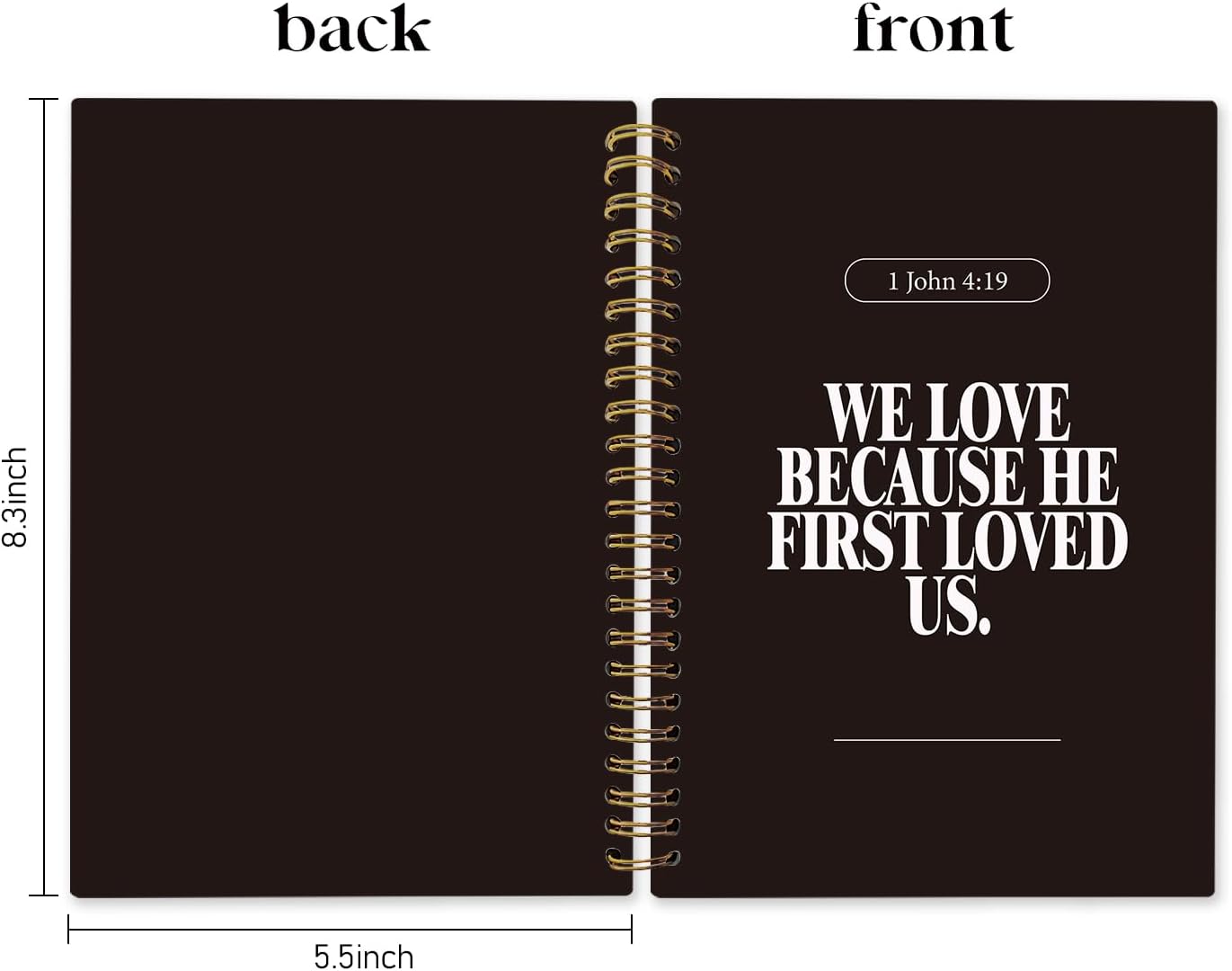 Elevate Your Writing with Our Inspirational Black Christian Spiral Notebook – 5.5x8.3 Inch Bible Verse Journal for Office & School