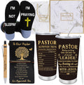 Pastors Appreciation Gifts - 4Pcs Pastors Gifts for Men, 20Oz Tumbler Notebook Pen Socks, Fathers Day Christmas Retirement Easter Anniversary Church Present for Clergy Ordination Priest