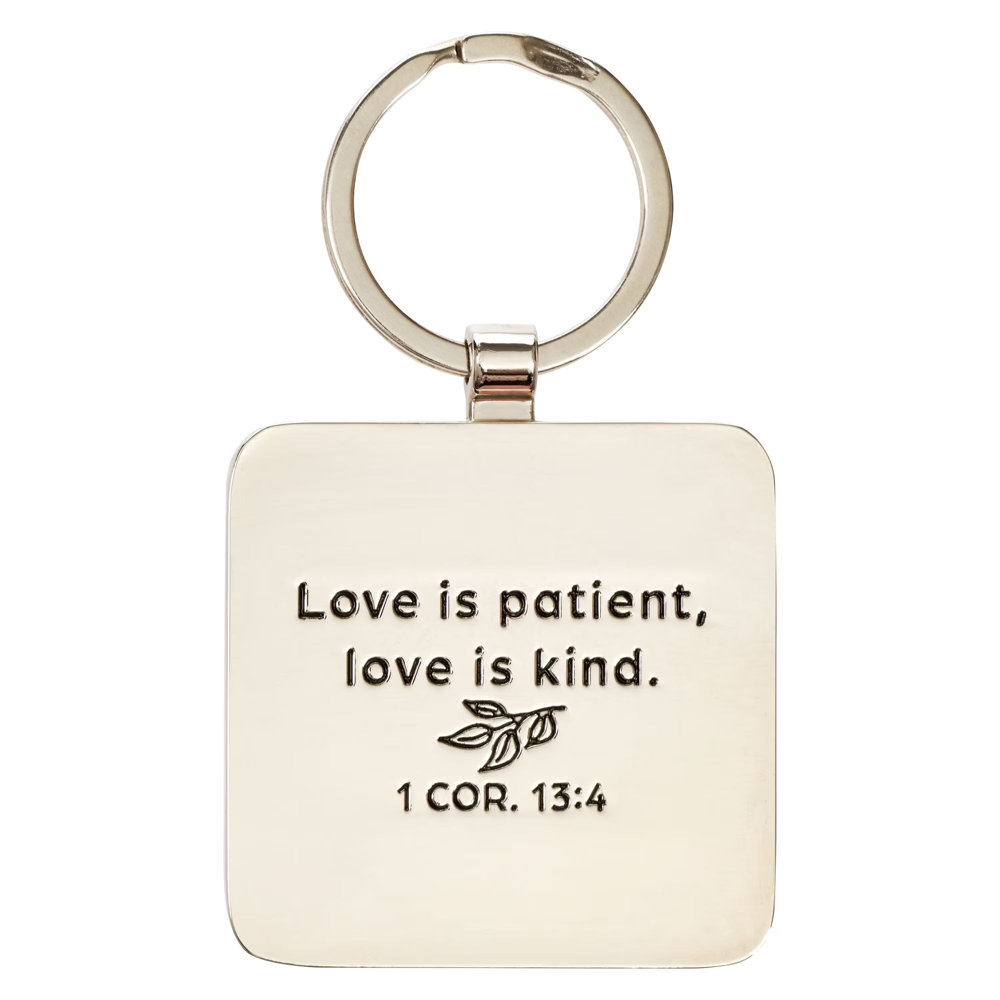 Inspirational Split Metal Scripture Keychain for Moms: I Love You Mom Encouraging Bible Verse Accessory for Women & Mothers, Keyring for Lanyards, Car Keys, Pink Floral & Silver