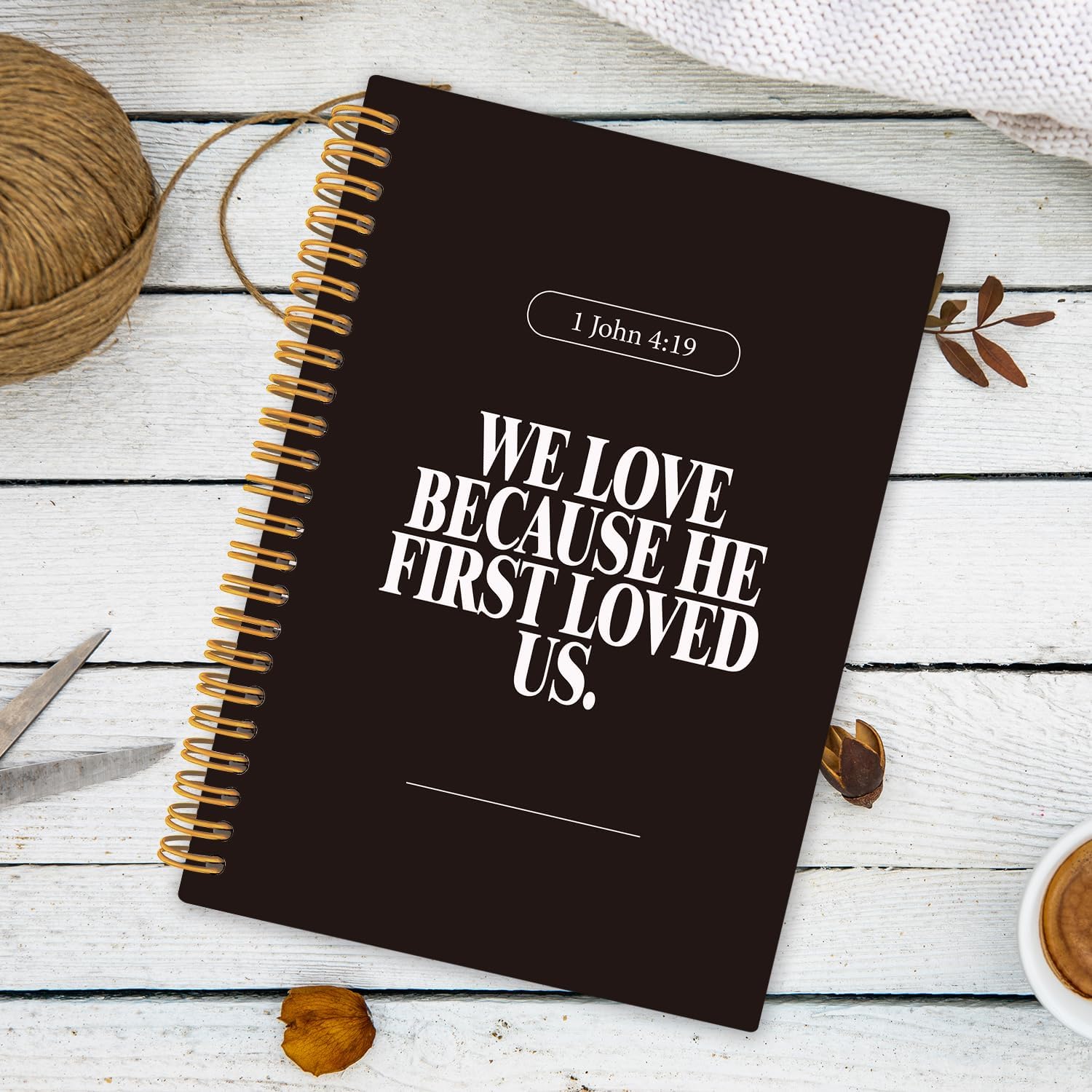 Elevate Your Writing with Our Inspirational Black Christian Spiral Notebook – 5.5x8.3 Inch Bible Verse Journal for Office & School
