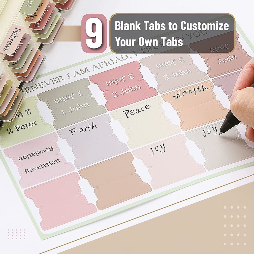 75 Pieces Bible Tabs, Laminated Bible Tabs for Women, Gold Foil Bible Tabs for Study Bible Easy to Read Apply Tab Dividers Book Index Tabs for Bible, Scripture Journaling Accessories, Bible