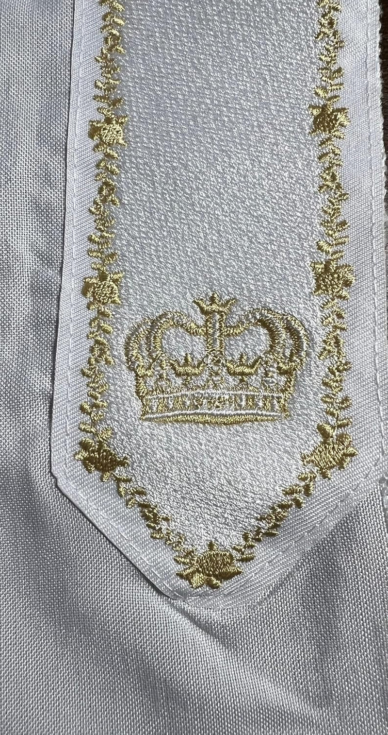 XTRA LARGE White Gold Messianic Tallit Talit Prayer Shawl 72" X 33" & Yeshua Tallit Zipper Bag - Designed by Dr. Rick & Joyce Kurnow