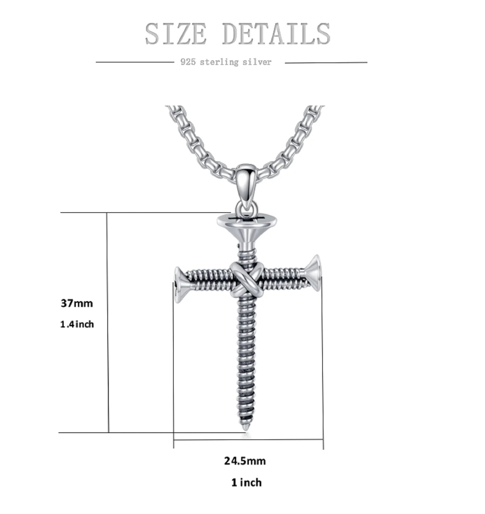 Cross Necklace 925 Sterling Silver Cross Pendant Necklace for Men Father