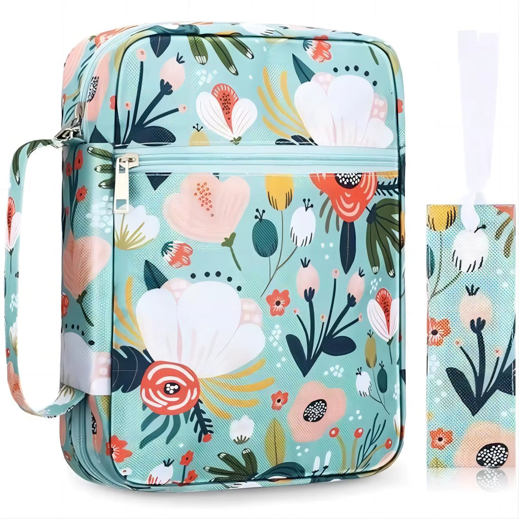 Bible Cover, Bible Cover Women'S Bible Bag with Bookmarks Portable Bible Carrying Case for Girls as a Catholic Christian Gift, L