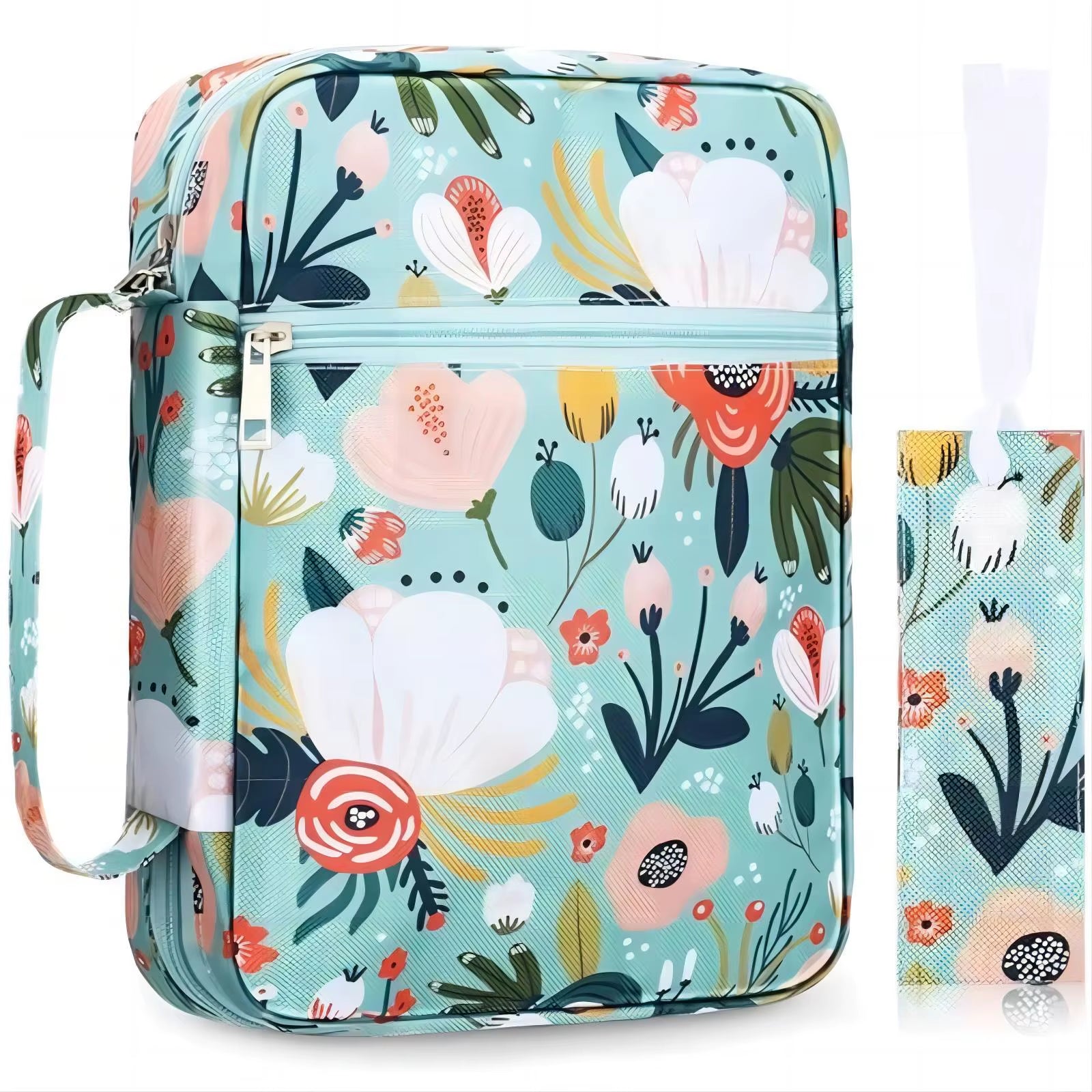 Bible Cover, Bible Cover Women'S Bible Bag with Bookmarks Portable Bible Carrying Case for Girls as a Catholic Christian Gift, L