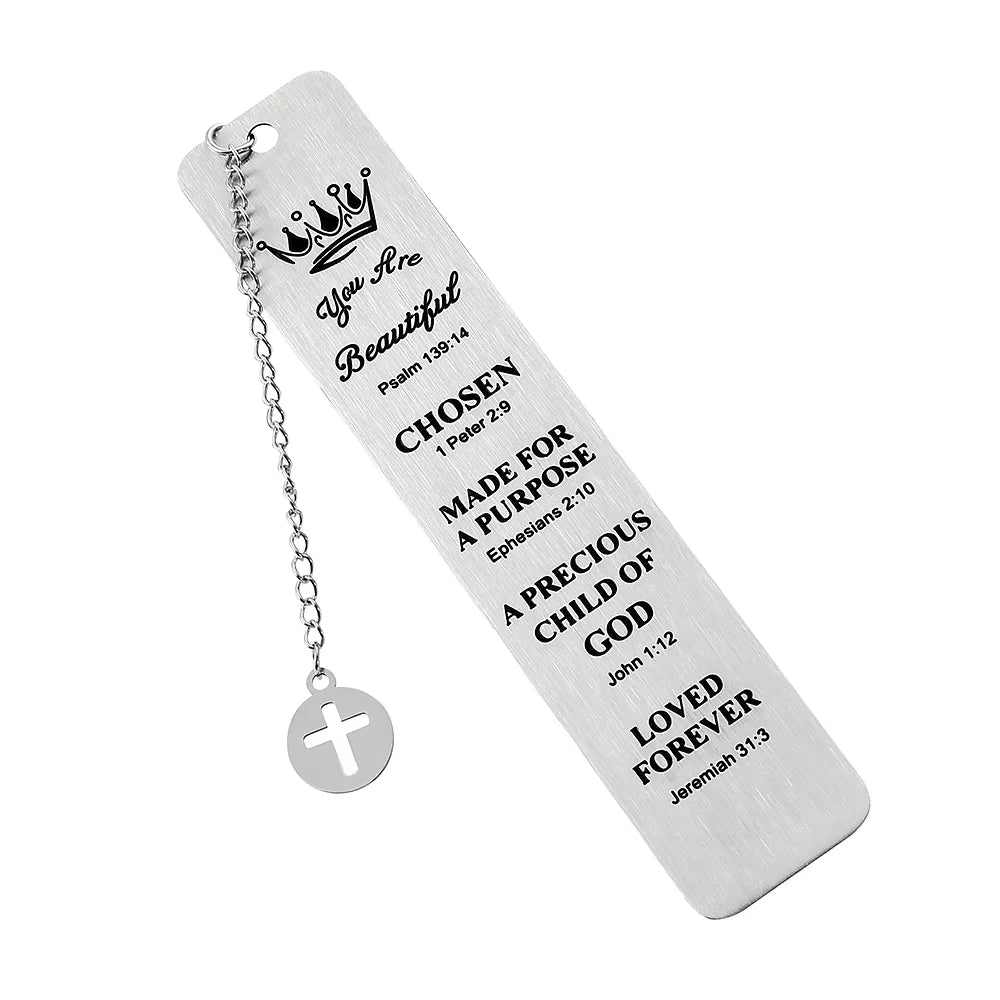 Stainless Steel Bible Bookmark Pray Cross Believer Bookmark High Quality Reading Tool Stationery for Men Women Festival Gifts