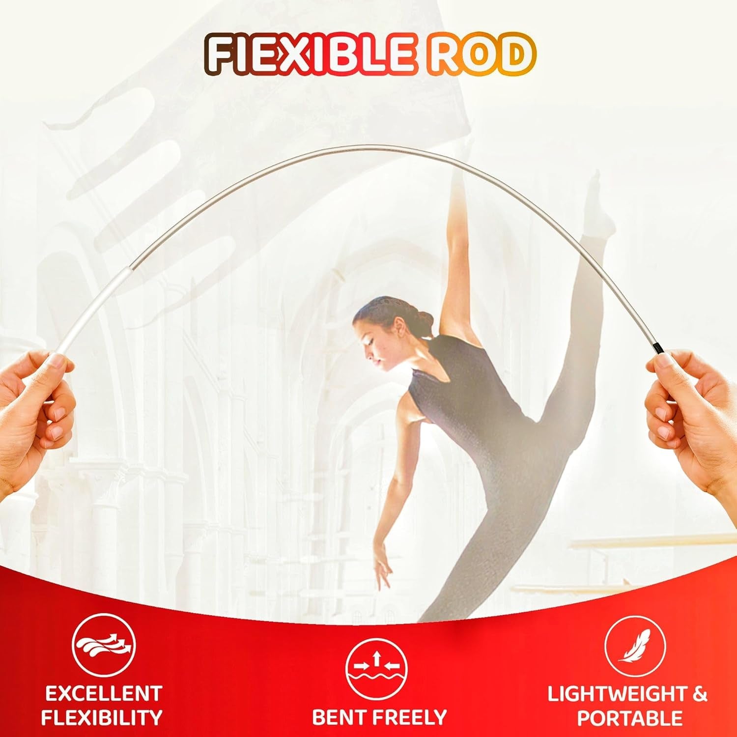 55'' Double Layered Worship Flags for Dance Church, Praise Dance Flags for Worship, Praise Flag with Flexible Rod and Storage Bag, Set of 2, Yellow-Orange-Blue