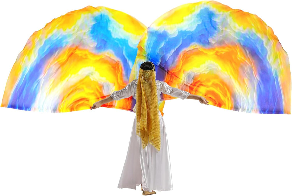 Worship Flags for Dance Church,Praise Dance Flags for Worship Set(2 Flags+ 2 Flexi Rods+1 Storage Bag) #SKM
