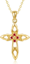 Cross Necklace Necklace for Women Cross Pendant 14K Solid Gold Cross Necklace Cross Necklaces for Women Anniversary Valentines Gifts for Her Womens Necklaces Cross Necklace