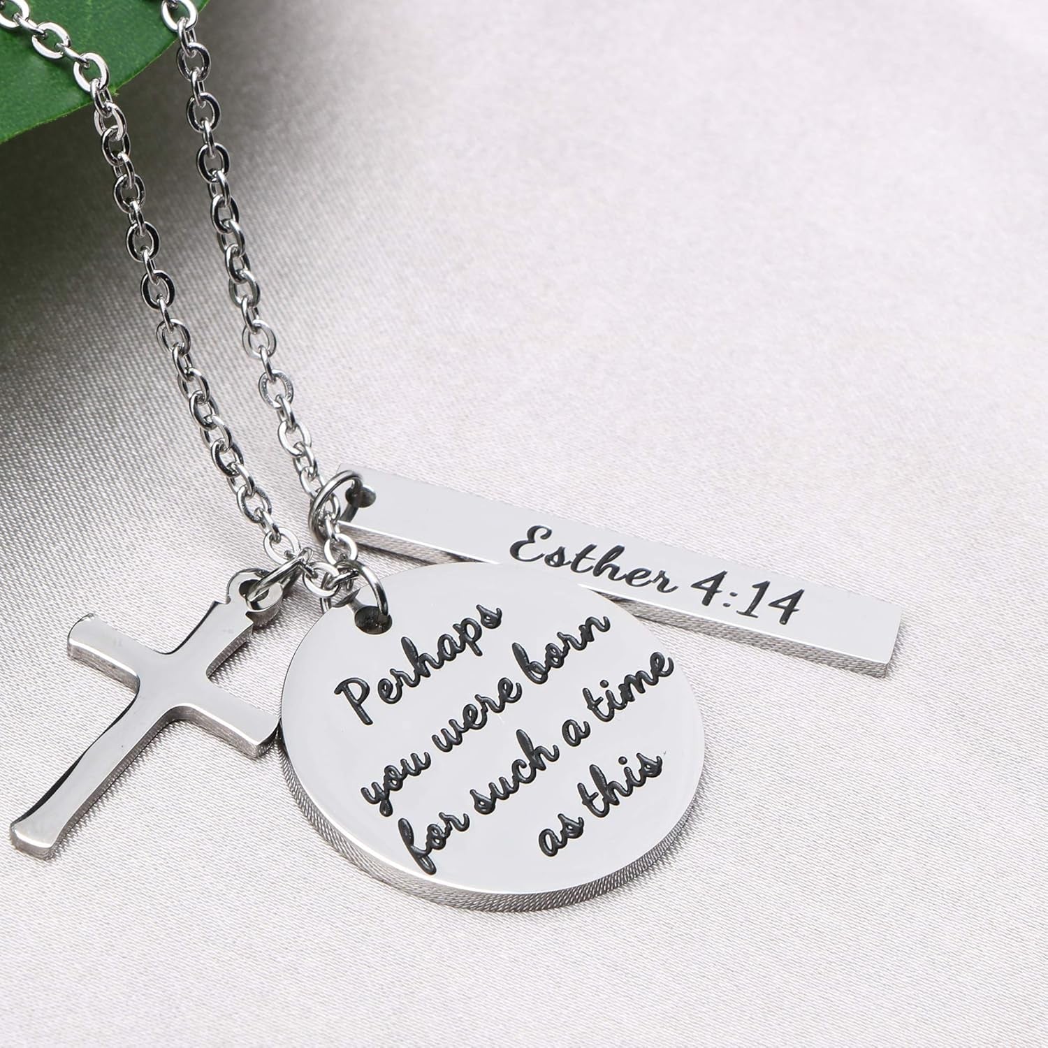 Bible Verse Cross Pendant 𝐂𝐡𝐫𝐢𝐬𝐭𝐢𝐚𝐧 𝐍𝐞𝐜𝐤𝐥𝐚𝐜𝐞𝐬 Prayer Charm Faith Religious Birthday Christmas Jewelry for 𝐖𝐨𝐦𝐞𝐧