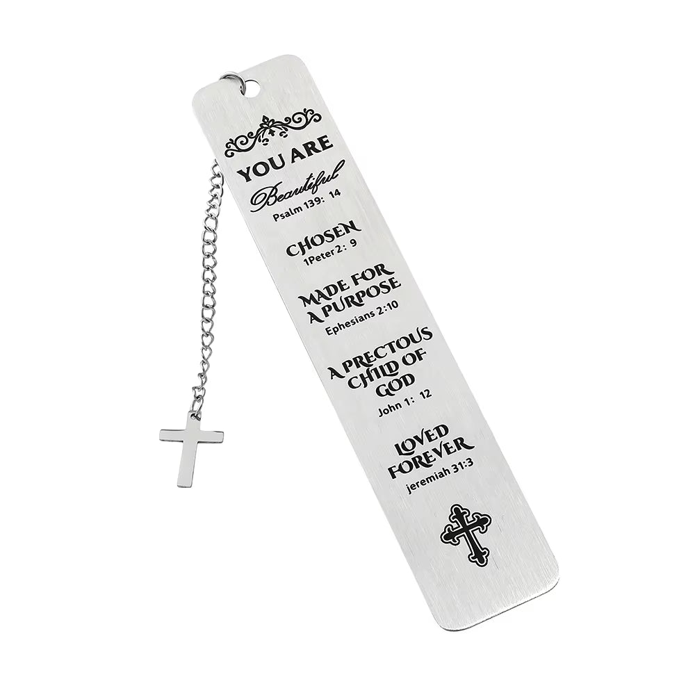 Stainless Steel Bible Bookmark Pray Cross Believer Bookmark High Quality Reading Tool Stationery for Men Women Festival Gifts