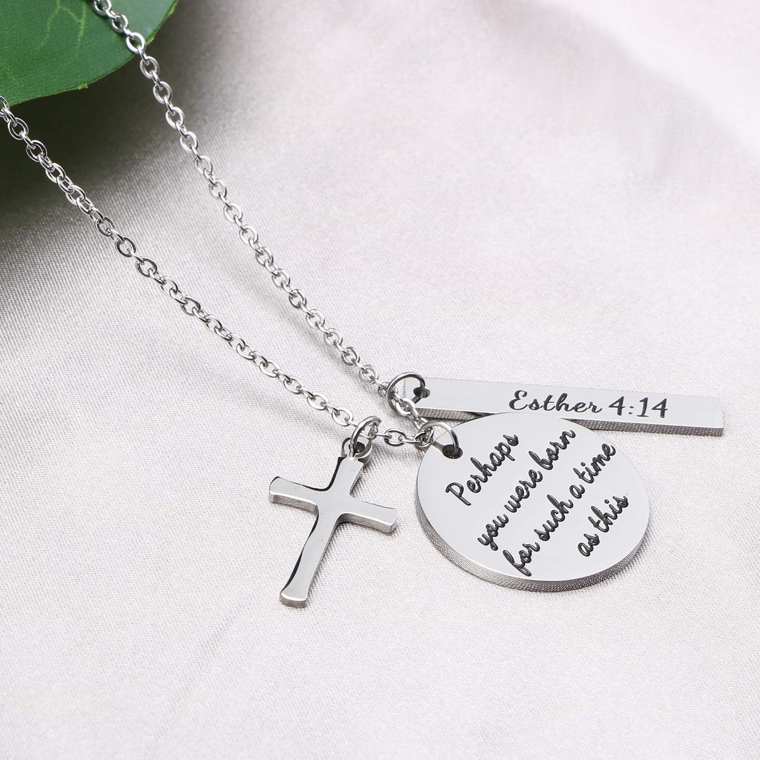Bible Verse Cross Pendant 𝐂𝐡𝐫𝐢𝐬𝐭𝐢𝐚𝐧 𝐍𝐞𝐜𝐤𝐥𝐚𝐜𝐞𝐬 Prayer Charm Faith Religious Birthday Christmas Jewelry for 𝐖𝐨𝐦𝐞𝐧