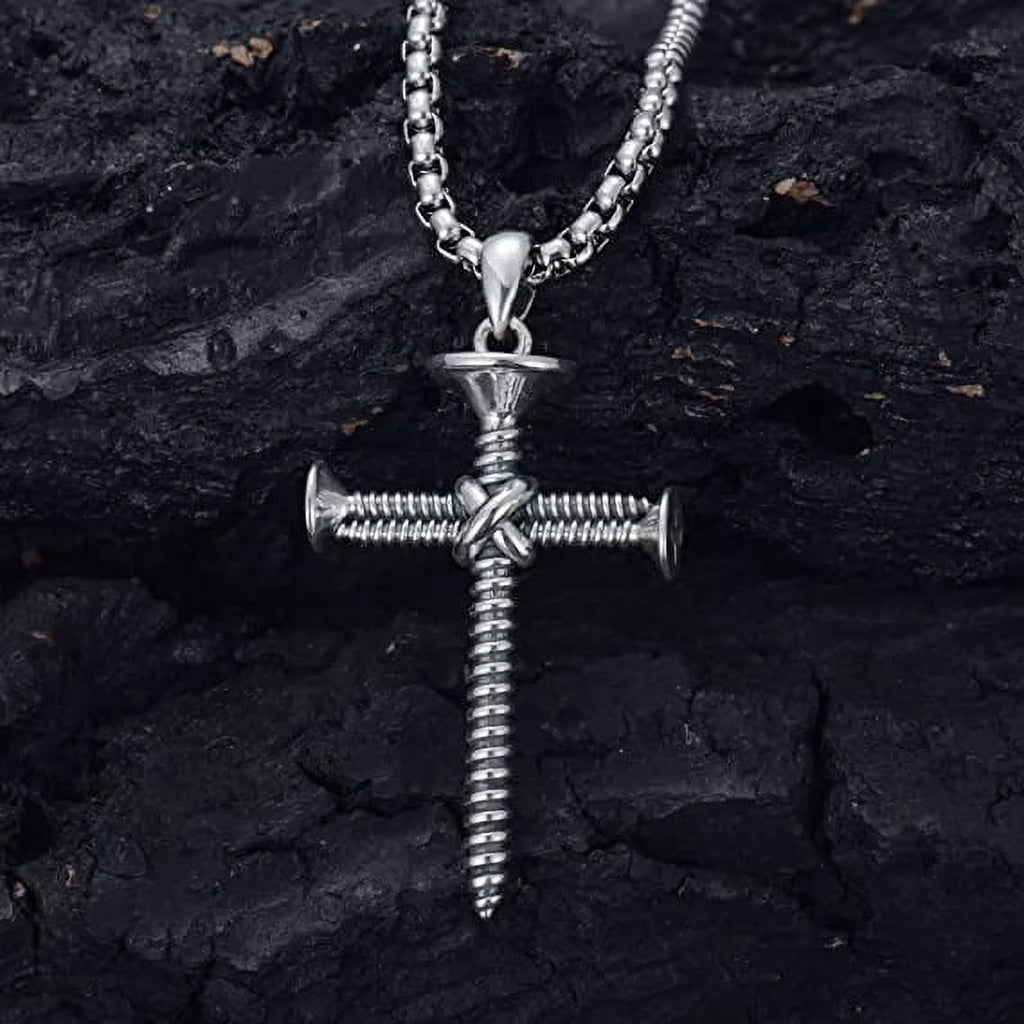 Cross Necklace 925 Sterling Silver Cross Pendant Necklace for Men Father
