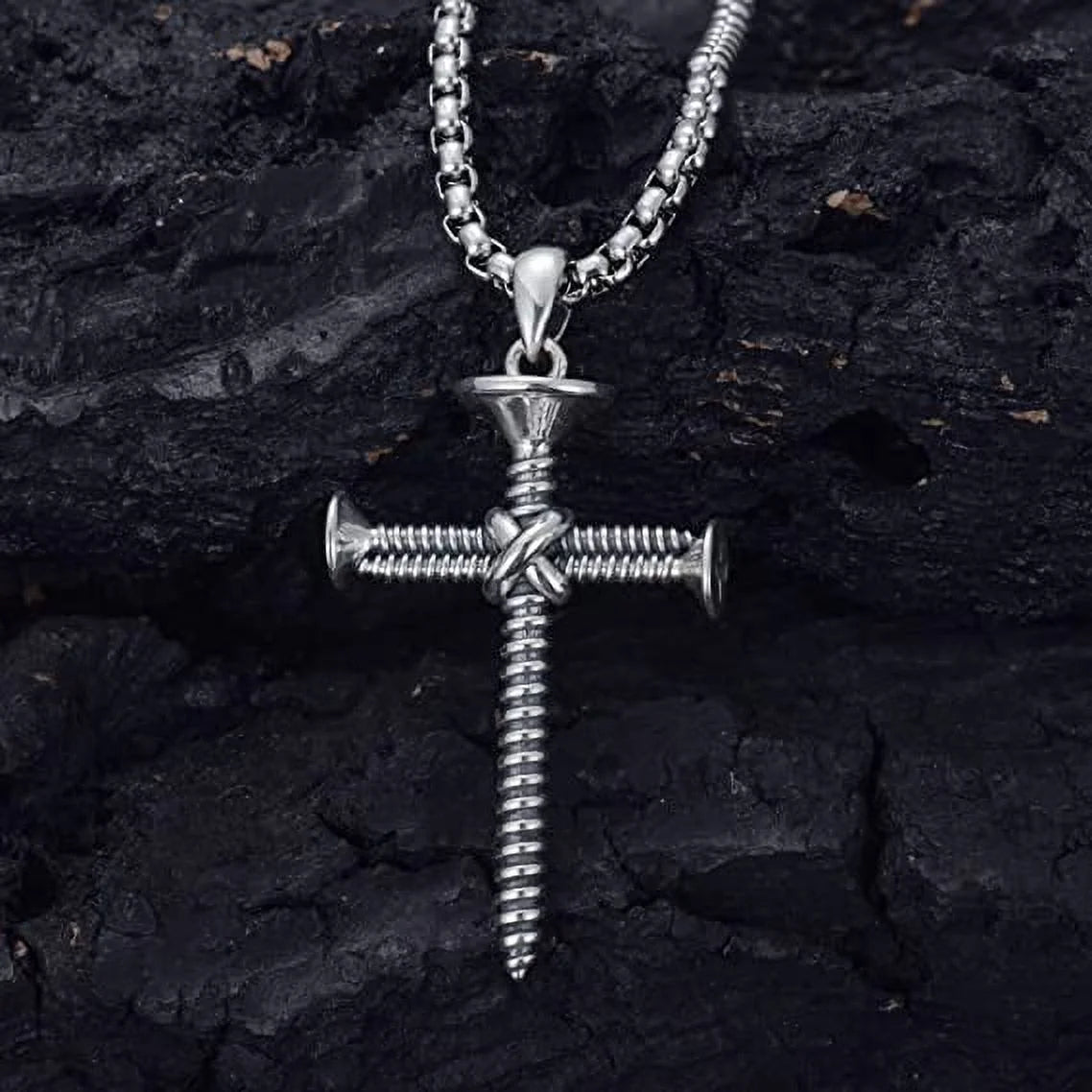 Cross Necklace 925 Sterling Silver Cross Pendant Necklace for Men Father