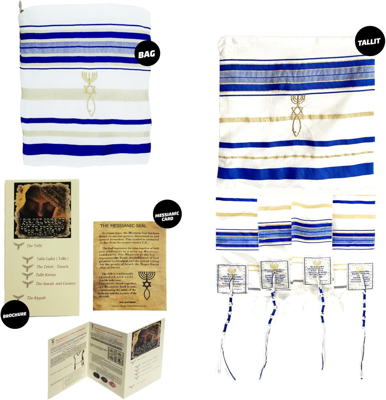 Messianic Christian Shawl/Tallit - the Messiah Tallit (72 X 22 Inches)