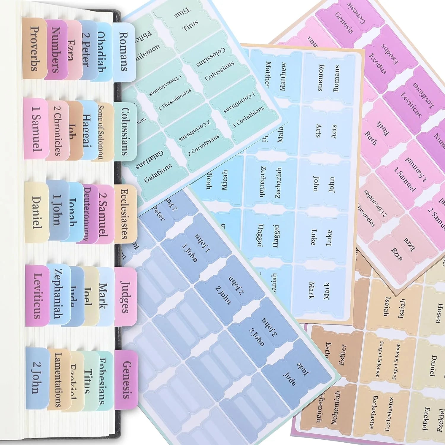 - Bible Tabs, 75 Tabs, Pastel Colors, Laminated Bible Tabs for Women and Men,