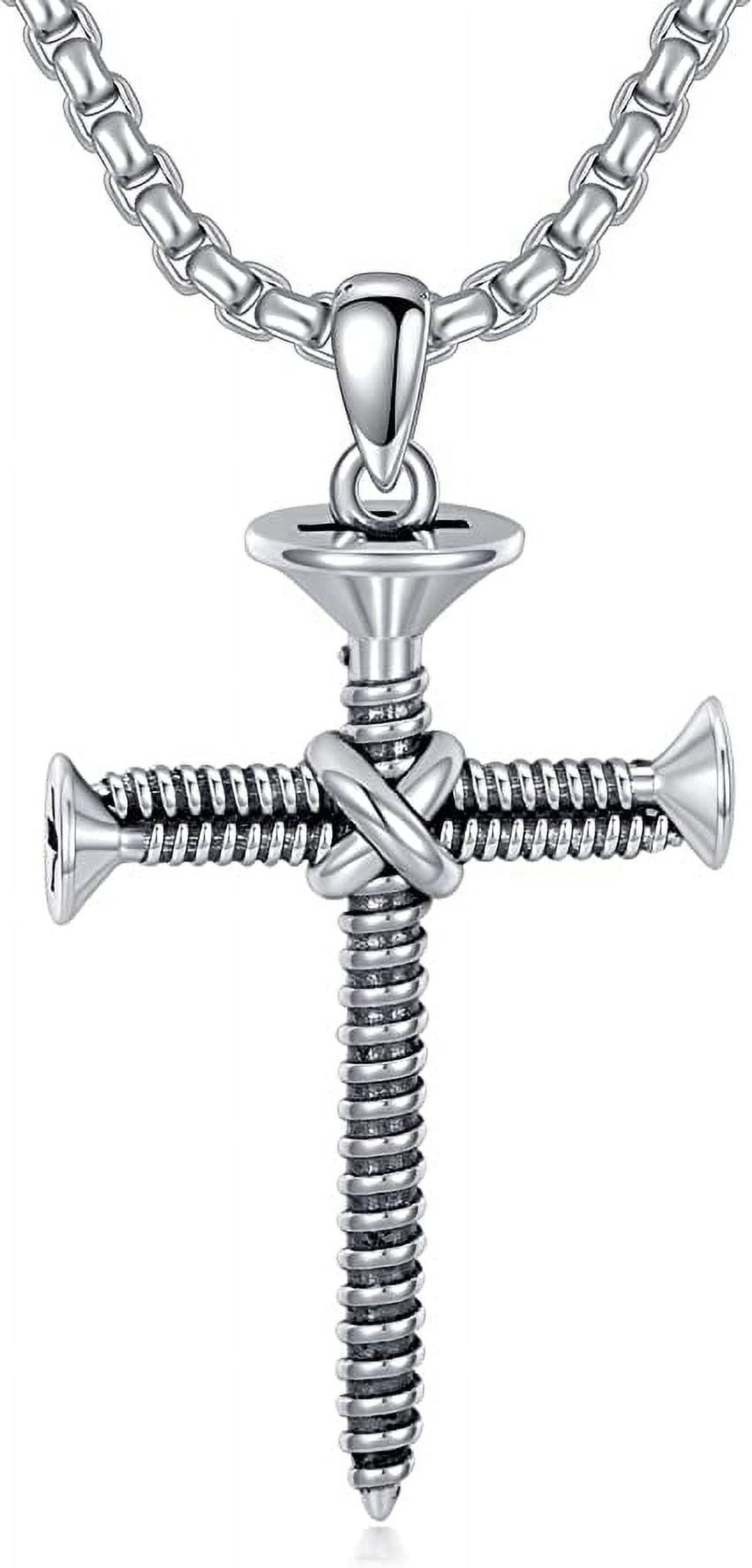 Cross Necklace 925 Sterling Silver Cross Pendant Necklace for Men Father