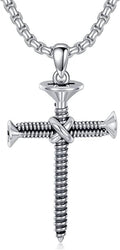 Cross Necklace 925 Sterling Silver Cross Pendant Necklace for Men Father