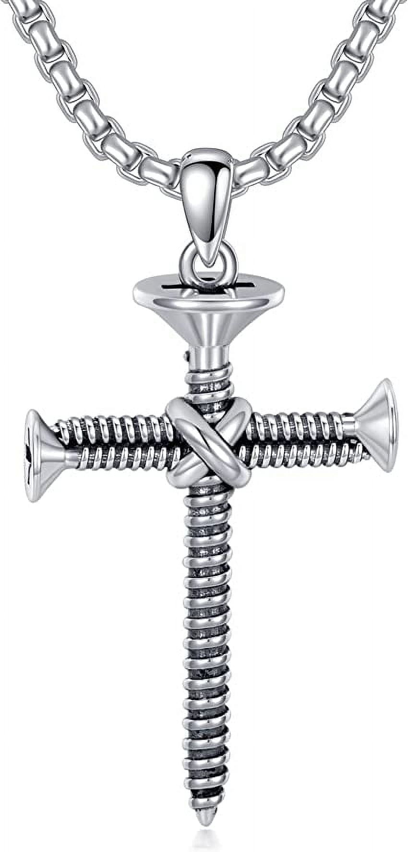Cross Necklace 925 Sterling Silver Cross Pendant Necklace for Men Father