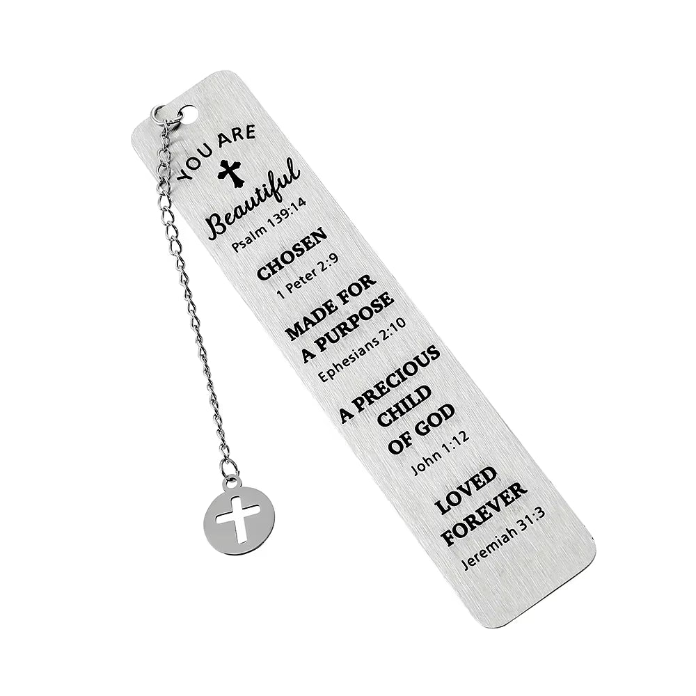Stainless Steel Bible Bookmark Pray Cross Believer Bookmark High Quality Reading Tool Stationery for Men Women Festival Gifts