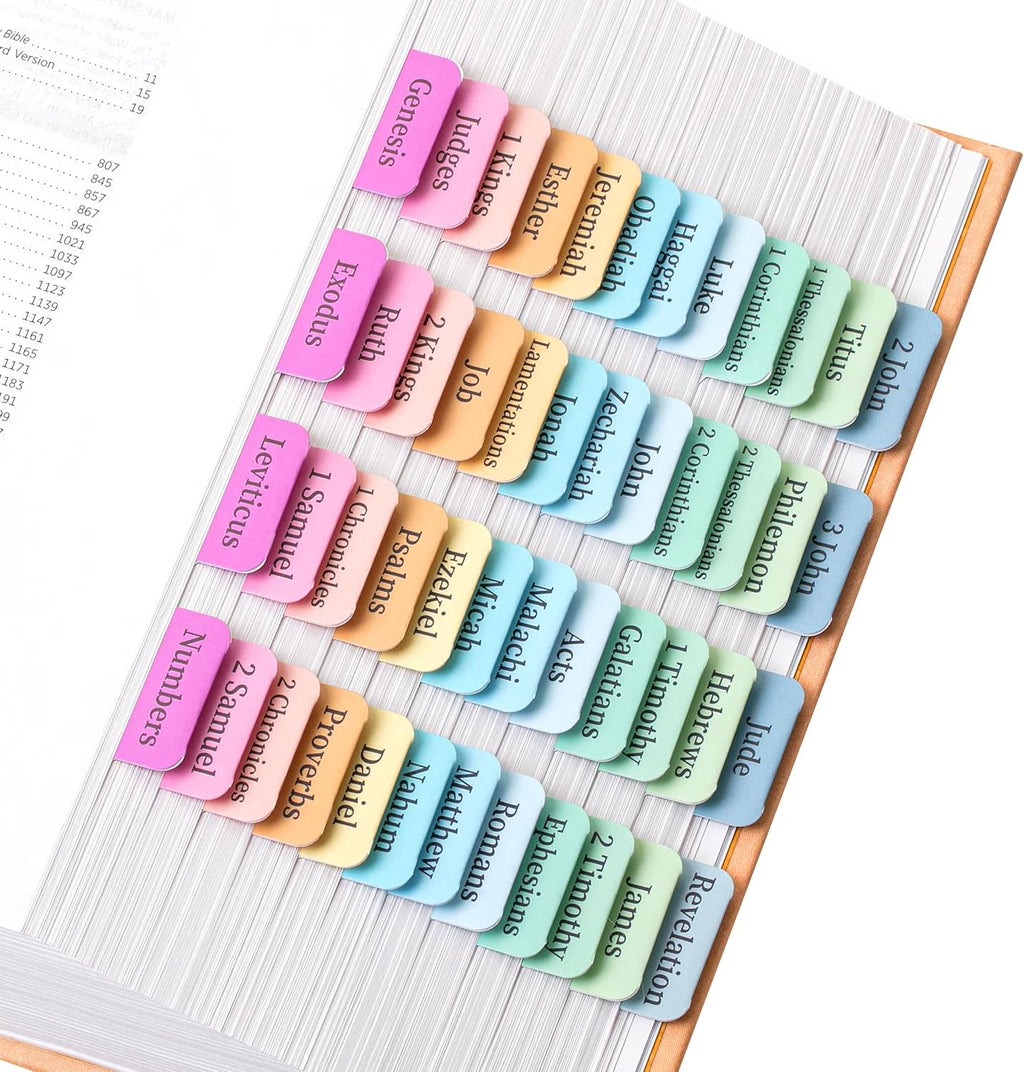 - Bible Tabs, 75 Tabs, Pastel Colors, Laminated Bible Tabs for Women and Men,