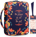 Floral Bible Cover W/A Bookmark,  Carrying Book Case Church Bag Bible Protective with Handle and Zippered Back Pocket, Perfect Gift for Adults Lady Women Mother, Colors of Autumn