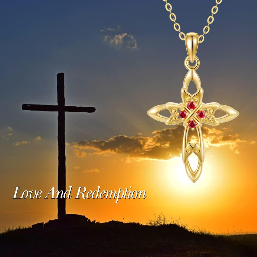 Cross Necklace Necklace for Women Cross Pendant 14K Solid Gold Cross Necklace Cross Necklaces for Women Anniversary Valentines Gifts for Her Womens Necklaces Cross Necklace