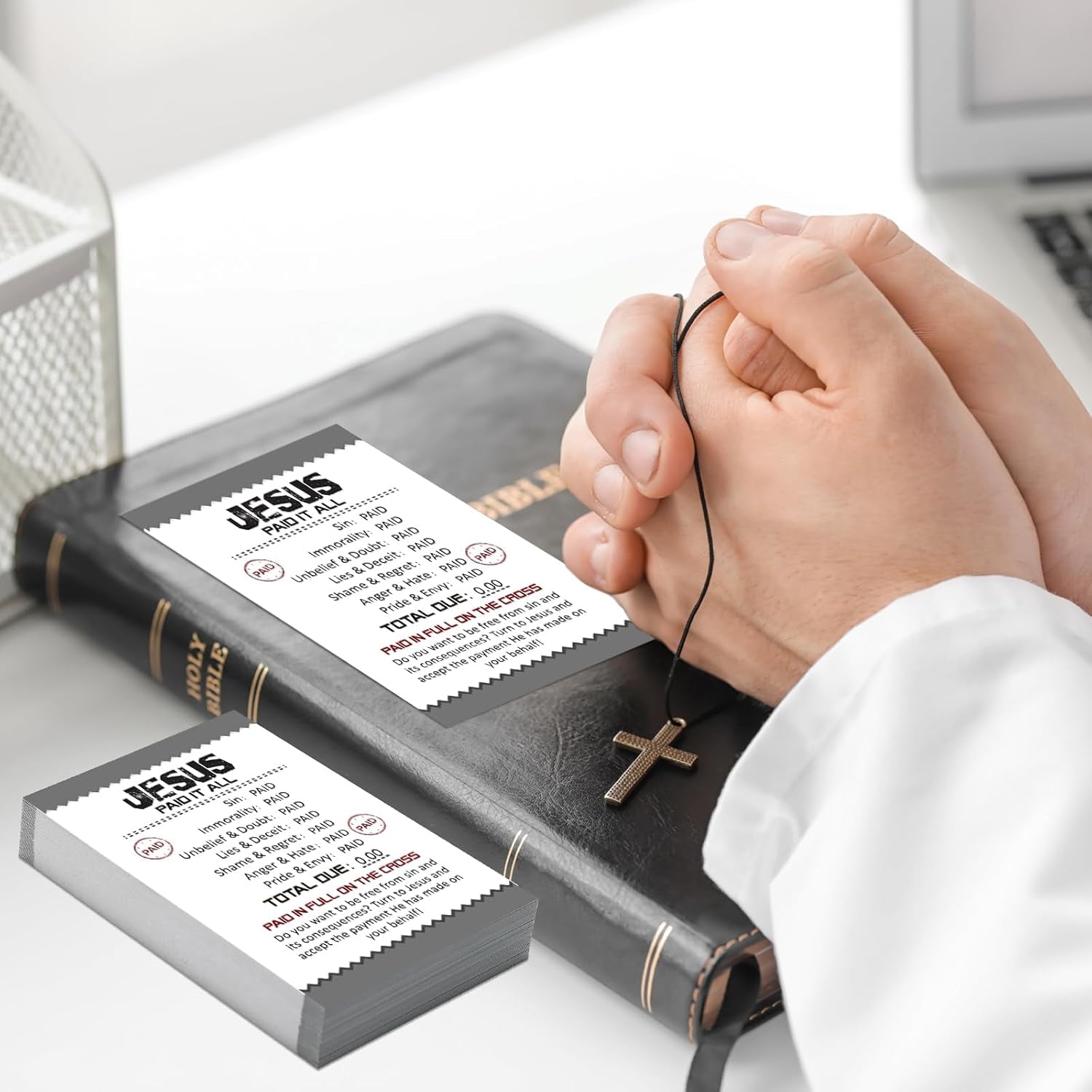 200 Pcs Gospel Tract Card Salvation Cards Pocket Holy Postcard Prayer Postcards